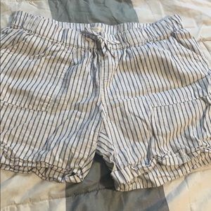 Navy Blue and White striped shorts